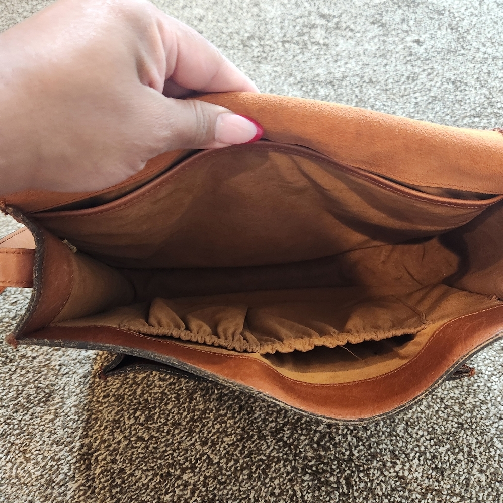 Patricia Nash Leather Braided Baratolli Saddle Crossbody Bag - Picture 6 of 11